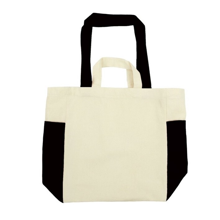 Cotton Bag with a Sewn-in Bottom and Side Pockets for Printing
